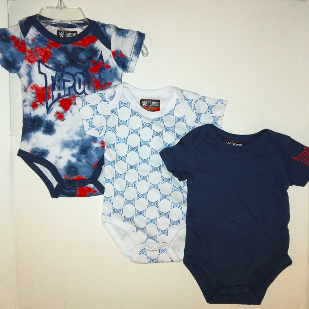 Brand New*Newborn TAPOUT 3 Pack Short Sleeve Tie-dye Multicolored Set~0-3mo.